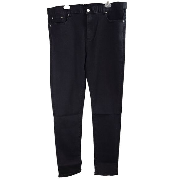 NWT HOMME + FEMME Men's (40) Black Comfort Stretch Tapered Denim Jeans --$150 - Picture 1 of 11